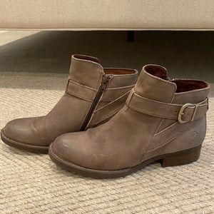 Born taupe leather booties, size 7.5